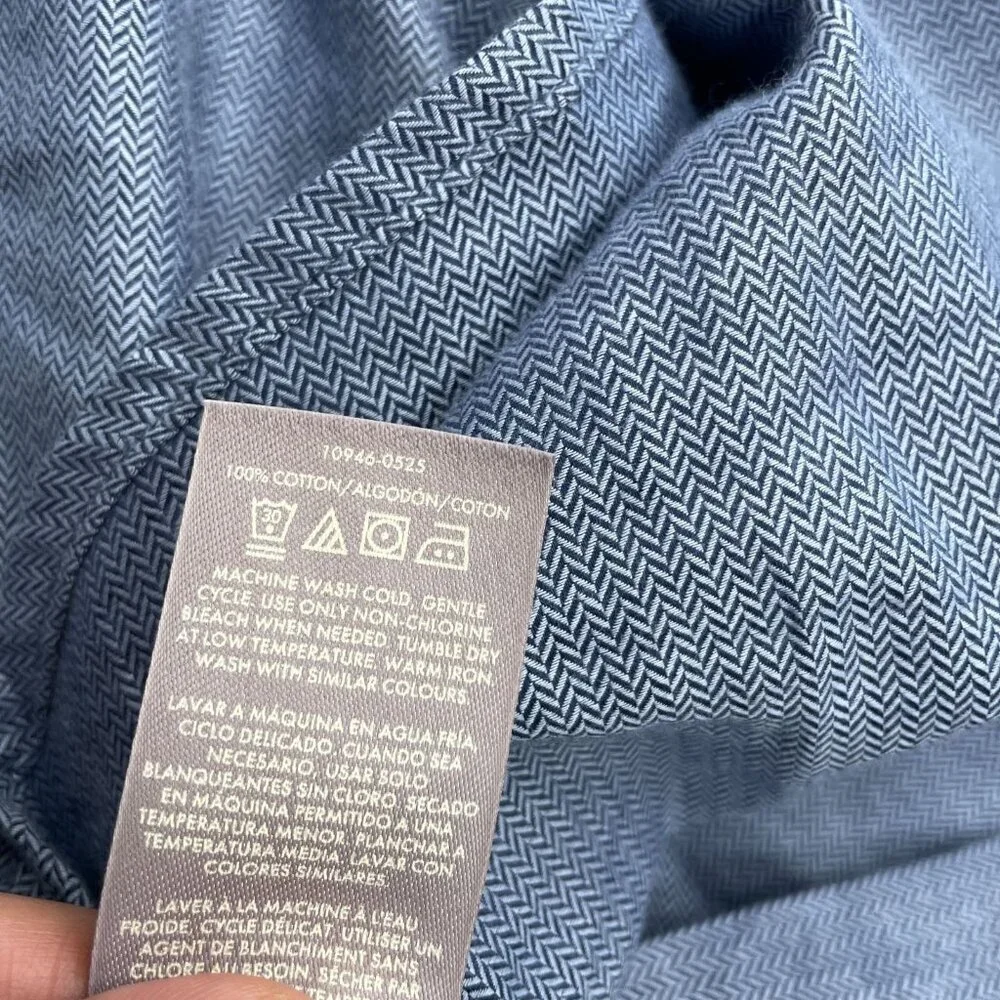 Ted Baker Men's XL Blue Long Sleeve Button-Up Shirt Pattern  G1887